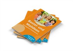 three orange booklets with pictures of children on them and the words baskel und mailen