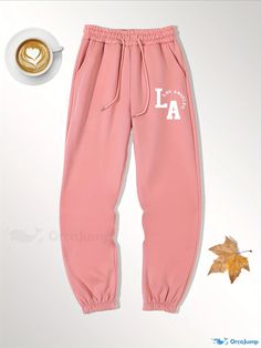 Orcajump - Los Angeles Print Sports Sweatpants Jogging Pants, Drawstring Elastic Waist Workout Loose Casual Pants With Pocket, Women's Athleisure Women's Athleisure, Los Angeles Print, Sports Sweatpants, Athleisure Women, Waist Workout, Jogging Pants, Plus Size Casual, Casual T Shirts, Dance Wear