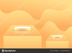 an orange background with two empty boxes on the top and one in the middle, which is