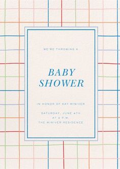 a baby shower card with the words, we're throwing a baby shower in front of