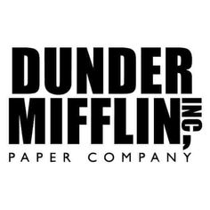 the logo for paper company dunder mifflin, which has been designed to look like