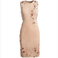 New With Tags $1498.00 Elie Tahari Women's Emily Sleeveless Suede Floral Applique Dress Size: 2 Xs Approximate Measurements: We Take Measurements Item Laying Flat Total Length:36" Bust:16.5-17" Waits:14.5-15" Hips:17.5-18" Details: Elie Tahari "Emily" Dress In Suede, Featuring 3d Floral Details. Round Neckline. Sleeveless. Sheath Silhouette. Center Back Zip. Above-Knee Length. Light Lamb Leather. Elegant Silk Midi Dress With Floral Embroidery, Formal Fitted Floral Embroidery Midi Dress, Formal Fitted Midi Dress With Floral Embroidery, Chic Formal Midi Dress With Floral Embroidery, Fitted Floral Embroidered Midi Dress For Formal Occasions, Elegant Cocktail Dress With Floral Embroidery, Formal Sleeveless Midi Dress With Floral Embroidery, Luxury Sleeveless Spring Dresses, Elegant Fitted Floral Embroidery Dresses