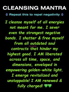 Aura Cleansing Affirmation, Cleansing Mantra, Cleansing Prayers, Subconscious Mind Power, Spirituality Affirmations, Healing Journaling, Healing Mantras, Energy Cleansing, Aura Cleansing