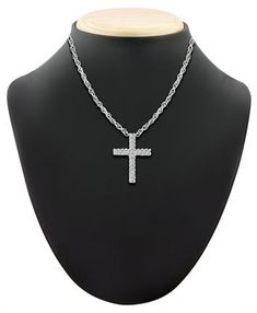 Macy's Diamond Cross Pendant Necklace in 14k White Gold (1/10 ct. t.w.) & Reviews - Necklaces - Jewelry & Watches - Macy's Diamond White Cross Jewelry With Pave Setting, Diamond White Jewelry With Single Cut Diamonds Cross Pendant, White Diamond Cross Pendant With Single Cut Diamonds, Diamond White Jewelry With Single Cut Cross Pendant, Diamond White Single Cut Cross Pendant Jewelry, Luxury Cross-shaped Diamond Jewelry, Silver Brilliant Cut Cross Pendant Jewelry, Macy's 14k White Gold Jewelry For Formal Occasions, Diamond Cross Jewelry With Diamond Accents