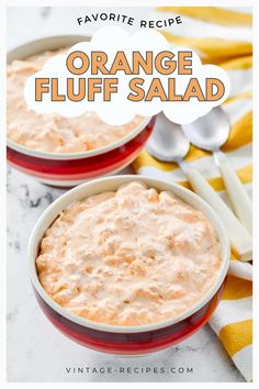 Indulge in a slice of nostalgia with this classic Orange Fluff Salad! A creamy blend of orange sherbet, whipped cream, and fruit, it's a refreshing throwback to mid-century gatherings. Easy to make and perfect for potlucks! #VintageRecipe #DessertSalad