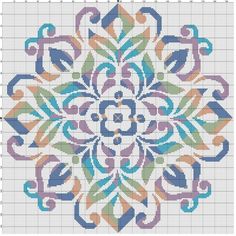 a cross stitch pattern with different colors and shapes