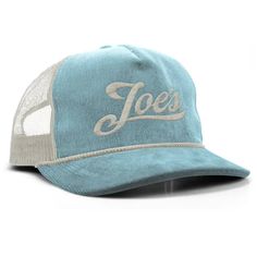 Looking for a corduroy hat that'll keep you stylish and comfortable on your next adventure? Look no further than the Joe's Surf Shop Corduroy Hat! This classic trucker-style hat features a lightly structured front panel and a breathable mesh back, ensuring maximum airflow for those hot, sunny days on the shore. With the adjustable snapback closure and pre-curved visor, you can customize the fit and protect your eyes from the sun's glare. So whether you're surfing the waves or lounging on the san Retro Adjustable Mesh Hat, Adjustable Corduroy Trucker Hat With Flat Brim, Vintage Adjustable Corduroy Trucker Hat, Surf Hat, Surf Hats, Corduroy Hat, Funky Fashion, Surf Shop, Snapback Hats