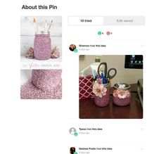 an image of a pin board with pink things in it and pictures on the bottom