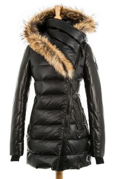 Boutique Art, Leather Sleeves, Down Parka, Fur Hood, Leather Sleeve, Natural Body, Down Coat, Puffer Coat, Lambskin Leather