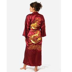 Item Type: Bathrobe Material: Silk Gender: Unisex Collar: V-Neck Sleeve Style: Regular Sleeve Length: Half Length: Ankle-Length Package Includes: 1 x Pc Size Info: Size Chest (cm / inch) Height (cm / inch) S 96 / 37.80 168-178 / 66.14-70.08 M 101 / 39.76 L 106 / 41.73 XL 112 / 44.09 178-183 / 70.08-72.05 XXL 121 / 47.64 XXXL 127 / 50.00 Chinese Silk Robe Dragon, Masque Hannya, Embroidery Kimono, Kimono Gown, Luxe Boutique, Chinese Man, Silk Robe, Long Kimono, Lingerie Dress