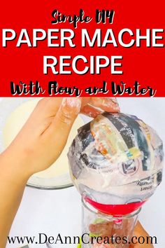 someone is making a paper mache recipe with flour and water in the form of a snow globe