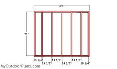 the measurements for a shed with two sides and one side open to show the width