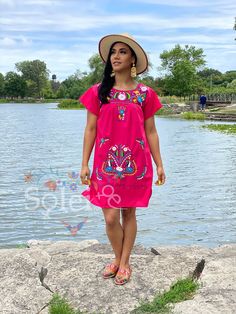 Want to match with your mini me? This Beautiful Women's and Girl's Mexican Dress is perfect for matching at a special event or just for fun! The price listed includes one adult size dress and one child's size dress. There are two length options for the women's dress: 1. Short 2. Long Pink Embroidered Short Sleeve Summer Dress, Embroidered Summer Holiday Dresses, Pink Embroidered Summer Dress With Short Sleeves, Pink Cotton Holiday Dress, Pink Cotton Dress For Fiesta, Pink Cotton Embroidered Dress With Short Sleeves, Kids Traditional Dress, Mexican Party Dress, Anniversary Outfit