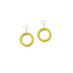 Chartreuse Heavy Carve Drop Hoop Earrings by Splendette image Drop Hoop Earrings, Vintage Style, Color Pop, Hand Made, Hoop Earrings, Vintage Fashion, Carving, Energy, Bring It On