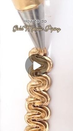 an image of gold metal spirals being made into a piece of paper with the words how to do gold metallic swirls on it