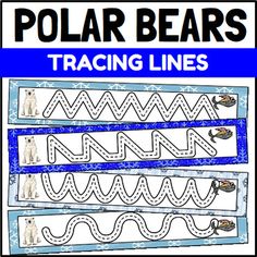 polar bears traceing lines for preschool