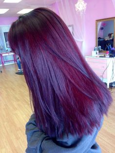 Dark Magenta Hair, Pinkish Purple Hair, Violet Red Hair, Eggplant Hair, Dark Violet Hair, Red Purple Hair, Trend Hairstyle, Red Violet Hair, Violet Hair Colors