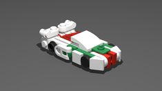 an image of a car made out of legos on a gray background with the flag of italy