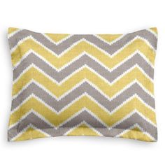 the yellow and grey chevroned pillow