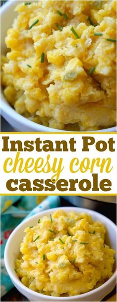 instant pot cheesy corn casserole is an easy and delicious side dish