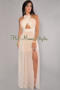 Cream Ombre Ruched Peep-Hole Maxi Dress. Possibility. Nightclub Dresses, Kim Kardashian Dresses, Dresses Nightclub, Miami Dresses, Miami Style, Street Clothes, Dresses Club, Night Club Dress, Bandage Dresses