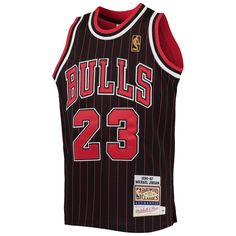 If your youngster wants to honor the legacy of NBA legend Michael Jordan, this Hardwood Classics Authentic Jersey from Mitchell & Ness is the perfect option. This sleeveless jersey features a stitched tackle twill applique and embroidered NBA logo that resembles what MJ wore during his time with the Chicago Bulls. When they feel that mesh fabric with the famous #23 on the back, they'll know the appreciation being shown for one of the greatest basketball players of all time is next to none. E Throwback Black Sports Top, Black Throwback Sports Top, Nba Bulls, Jordan Chicago, Michael Jordan Chicago Bulls, Brandon Ingram, Youth Game, Scottie Pippen, Dennis Rodman