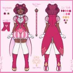 the paper doll is dressed in pink and white