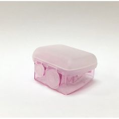 a pink plastic container with two compartments