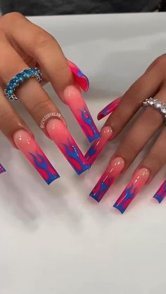 Flame Nails, Better Lifestyle, Long Acrylic Nail Designs, Drip Nails, Exotic Nails