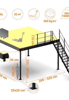 the diagram shows how to install an outdoor stair lift with stairs and handrails