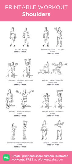 the printable workout poster shows how to do an exercise with dumbs and arms