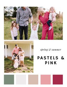 the pastels and pink color scheme is featured in this postcard for spring and summer