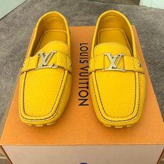 Beautiful Louis Vuitton, Monte Carlo, Canary Yellow. I Don’t Have A Box For This Pair Shoes Louis Vuitton, Canary Yellow, Louis Vuitton Shoes, Monte Carlo, Loafer Shoes, A Box, Men's Shoes, Loafers, Louis Vuitton