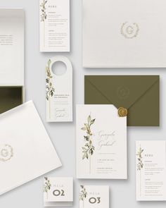 the wedding stationery is laid out and ready to be used