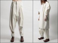 Futuristic Original Ofelya Ladies Woolen Trousers / Casual Drop Crotch Harem Pants - Big Carrot Pants Hanging Crotch Pants Collapse Casual Fashion Trends, Trousers Casual, Drop Crotch Pants, Woolen Coat, Current Fashion Trends, Wide Pants, Trendy Fashion Women, Cardigan Jacket