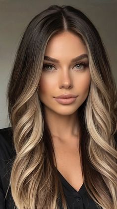 Best Makeovers for Toffee Tips with Dark Brown Hair with Blonde Ideas 👱 Blonde Hair For Dark Hair, Easy Grow Out Blonde, Blonde To Dark Hair, Blonde To Brown Before And After, Hair Blonde And Brown, Blonde To Brown Hair, Blonde And Brown Hair Color, Blonde Highlights Underneath