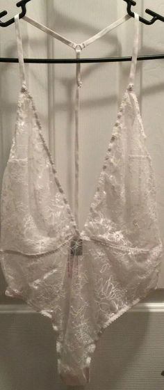 Victorias Secret White Plunge Teddy Size M Very Sexy Wildflower Lace Bridal NWT Model Show, Lace Bridal, Plunge Neckline, Top Shelf, Bridal Lace, Lace Pattern, Ebay Store, Wild Flowers, Special Occasion