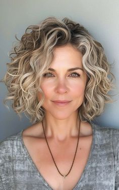 #haircolor #hairstyle #hairideas #hair #Ombrégreyhair #colorfullhairs Medium Length Bob Curly Hair, Body Waves For Short Hair, Haircut Ideas For Short Curly Hair, Permed Bob Hairstyles With Bangs, Curling Bob Hairstyles, Spiral Perms For Short Hair Loose, Perm On Bob Haircut, Curly Bob Over 50, Curly Stacked Bob Hairstyles