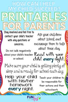 a poster with the words, how can i help my child? printables for parents