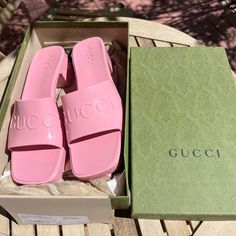 Tried On, Never Worn. Excellent Condition, Box, Bag And Both Dust Bags Included. Size 38. (Us 8 W) Gucci Elea Mules, Wild Rose, Box Bag, Wild Roses, Gucci Shoes, Women's Shoes Sandals, Shoes Sandals, Dust Bag, Shoes Heels