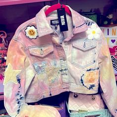 Bought Off Dolls Kill And Just Never Ended Up Wearing It! Comes From Smoke Free Home And Can B Shipped In 24 Hrs! Make Me An Offer ! Size Xs Never Worn , New With Tag! Poster Girl, Embellished Sweatshirts, Women Poster, Jeans Diy, Cute Sweatshirts, Clothes Ideas, Dolls Kill, Pink Girl, Jean Coat