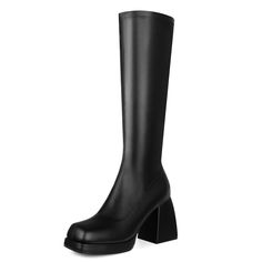 PRICES MAY VARY. Measuerment of Tall Boots: Heel height: 3.54 inches, platform height: 1 inch, opening circumference: 6.7 inches (size 7), tube height: 17.7 inches High-Quality Materials:Knee High boots for women Adopted High quality faux leather, high malleability, can be easily folded, soft inner lining fits legs more comfortably. Comfortable Fit:With a chunky block heel and a pull-on style, these Square Toe Platform Gogo Boots offer both style and convenience. Non-slip rubber sole and thick h Platform Gogo Boots, Leather Long Boots, High Boots For Women, Long Leather Boots, Knee High Platform Boots, Xmas Wishlist, Boots Heel, Trendy Boots, Gogo Boots