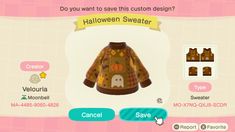 an animal crossing costume is shown in this screenshot from the game, which has been created