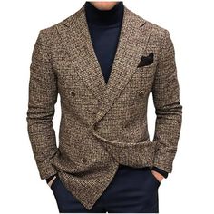 Product Specifications: Item Type: Blazer, Jacket, Casual Blazer, Office Blazer Material: Cotton blend, soft and comfortable Style: casual, workwear Features: Long Sleeves, Solid Color, Buttons, Lapel Season: Spring, Summer, Autumn, Winter Occasion: Home, Street, School, Office, Work, Career, Party Note: Hand/Machine Wash Size: 2XL.  Color: Multicolor.  Gender: male.  Age Group: adult. Casual Suits Men, Men's British Style, Stil Masculin, Mens Casual Suits, Casual Suit Jacket, Formal Men Outfit, Turtle Neck Sweater, Herren Outfit, Slim Fit Suit