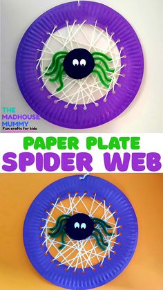 paper plate spider web craft for kids to make