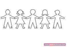 a line drawing of children holding hands