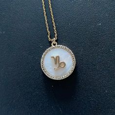 Gold Capricorn Necklace With Pretty White Background - Never Worn Pretty White Background, Capricorn Necklace, Bauble Bar, Womens Jewelry Necklace, White Background, Jewelry Necklaces, Necklaces, Women Jewelry, Bar