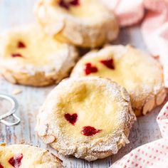 small pastries are sitting next to each other on a table