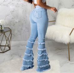 Material: Denim Item Type: Bottoms Color: Light Blue Size: S,M,L,XL,XXL Indoor Shooting, Lace Playsuit, Slim Jumpsuit, Stretch Denim Pants, Backless Jumpsuit, Denim Chic, Boot Cut Denim, Jeans Size Chart, Ripped Denim