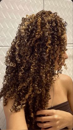 Curly Hair Vision Board Pictures, Dark Curly Hair With Caramel Highlights, Sunkissed Balayage Curly Hair, U Shape Curly Hair, Gina Curl Perm, Big Curly Hair Aesthetic, 3c Curly Hair Highlights, Curly Hair With Lowlights, Curly Hair Care Aesthetic